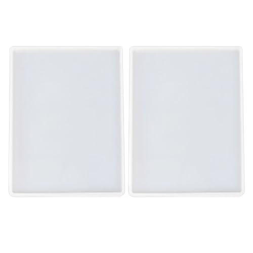 SXYYDSG 2 Stück 17,8 x 12,7 cm Harz-Tablett-Formen, rechteckige Silikonformen, flache Betonformen, Harz-Epoxid-Silikonplattenformen für Harz, Epoxidharz, DIY, Weiß von SXYYDSG