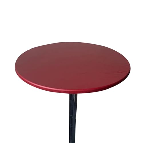 Elastische Runde Tischdecke Mit Gummizug – Wasserdicht, Schmutzabweisend, Non-Slip, Abwaschbar & Wetterbeständig – Für Küche, Esszimmer, Garten, Picknick, Couchtisch (Rot,Durchmesser 140cm) von SXZAGZR