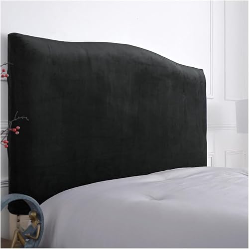 SXZAGZR Bettkopfteil Hussen Bett Kopfteil Bezug, Cover Bett Kopfteil Hussen, Weicher Strecken Samtstoff Staubdicht, Staubdichte Schutzhülle (Schwarz,220cm(210-240cm)) von SXZAGZR