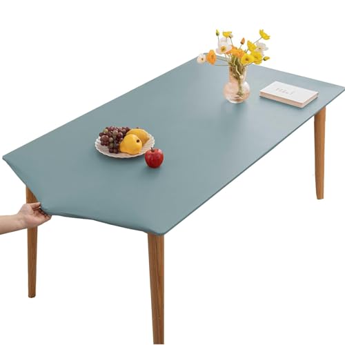 SXZAGZR Tischdecke, Rechteckig, PU-Leder Elastische Tischdecke, Abwischbar, Küche Und Esszimmer, Blau, 80x120cm von SXZAGZR