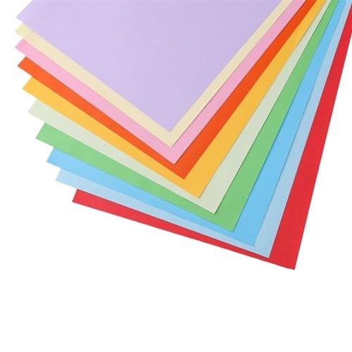 Farbpapier 100 Stück bunte DIY Kinder handgemachte Origami farbige A4 Kopierpapier 10 Farben Scrapbooking Verpackung Papier Handwerk Dekoration Papier Buntpapier (Size : A4-29.7x21cm) von SXZBTWIJ