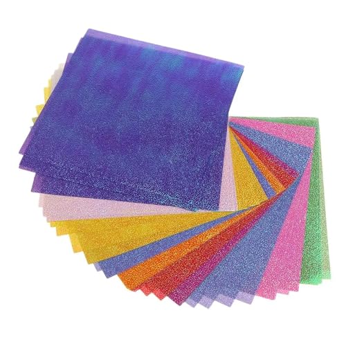 Farbpapier 50 Stück Scrapbooking-Papier, Karton, DIY, handgefertigte Karten for Kunsthandwerk, gemischte Farben, 7 x 7 cm Buntpapier von SXZBTWIJ