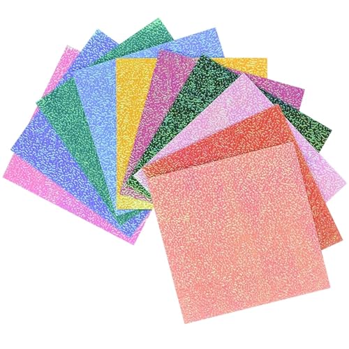 SXZBTWIJ Farbpapier 50 stücke Multi Größe Platz Origami Papier einseitige Glitter Faltung Einfarbig Papiere for Handgemachte Carfts DIY Scrapbooking Buntpapier (Size : 10x10cm) von SXZBTWIJ