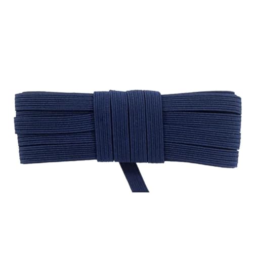 SYBNIKOLF Gummiband für Nähen, 10 Meter flaches elastisches Gurtband, 6 mm, Farbe for Nähen, DIY-Kleidungsstück, Nähzubehör, rot, 6 mm(Navy) von SYBNIKOLF