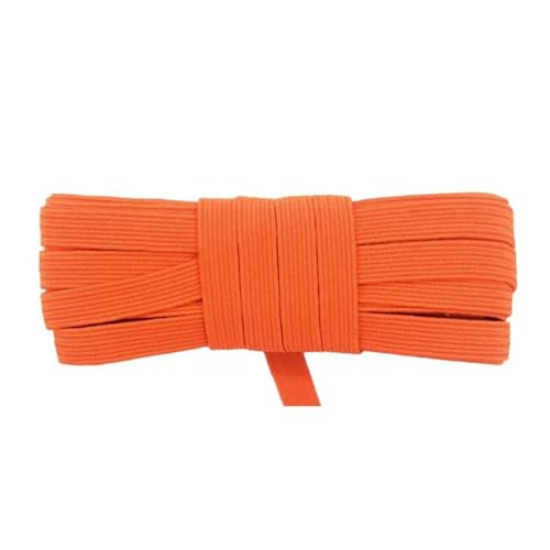 SYBNIKOLF Gummiband für Nähen, 10 Meter flaches elastisches Gurtband, 6 mm, Farbe for Nähen, DIY-Kleidungsstück, Nähzubehör, rot, 6 mm(Orange) von SYBNIKOLF