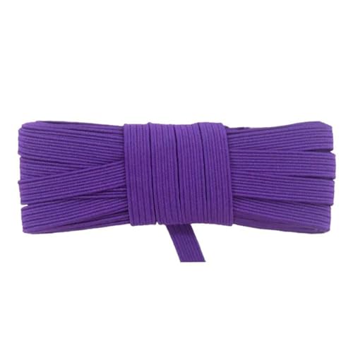 SYBNIKOLF Gummiband für Nähen, 10 Meter flaches elastisches Gurtband, 6 mm, Farbe for Nähen, DIY-Kleidungsstück, Nähzubehör, rot, 6 mm(Purple) von SYBNIKOLF