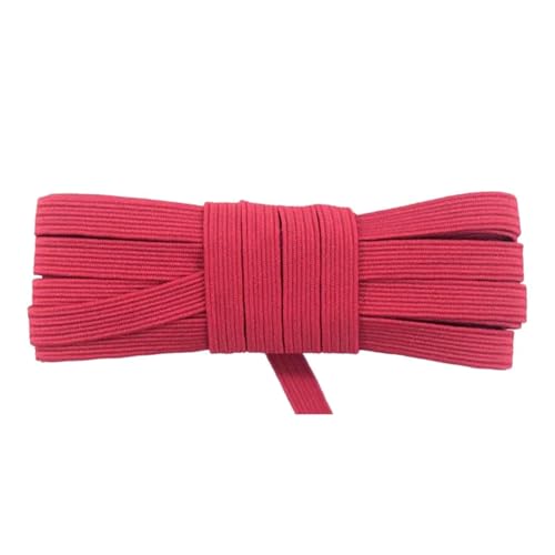 SYBNIKOLF Gummiband für Nähen, 10 Meter flaches elastisches Gurtband, 6 mm, Farbe for Nähen, DIY-Kleidungsstück, Nähzubehör, rot, 6 mm(Red) von SYBNIKOLF