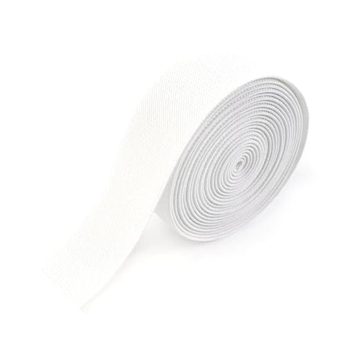 SYBNIKOLF Gummiband für Nähen, 5 Meter 10–50 mm buntes Nylon-Gurtband, Kleidung, DIY-Nähzubehör, rot, 10 mm(White,38mm) von SYBNIKOLF
