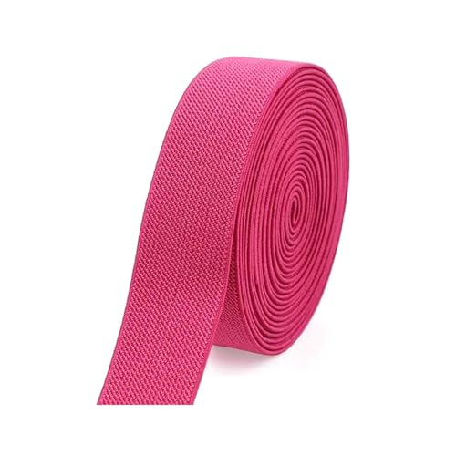 SYBNIKOLF Gummiband für Nähen, 5 Meter 10–50 mm for Hosen Taille Gummiband DIY Unterwäsche Kleidung Nähzubehör, rot, 20 mm(Hot Pink,25mm) von SYBNIKOLF