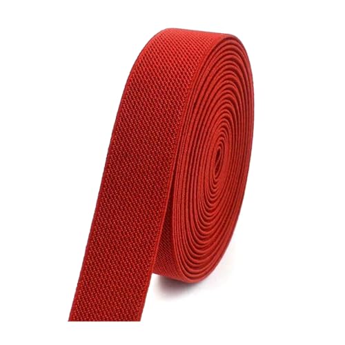 SYBNIKOLF Gummiband für Nähen, 5 Meter 10–50 mm for Hosen Taille Gummiband DIY Unterwäsche Kleidung Nähzubehör, rot, 20 mm(Red,25mm) von SYBNIKOLF