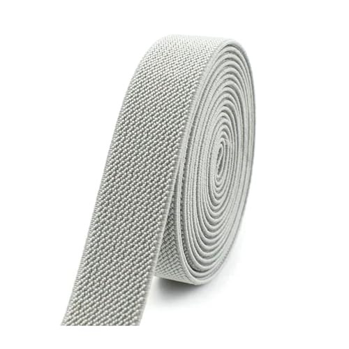 SYBNIKOLF Gummiband für Nähen, 5 Meter 10–50 mm for Hosen Taille Gummiband DIY Unterwäsche Kleidung Nähzubehör, rot, 20 mm(Silvergray,38mm) von SYBNIKOLF