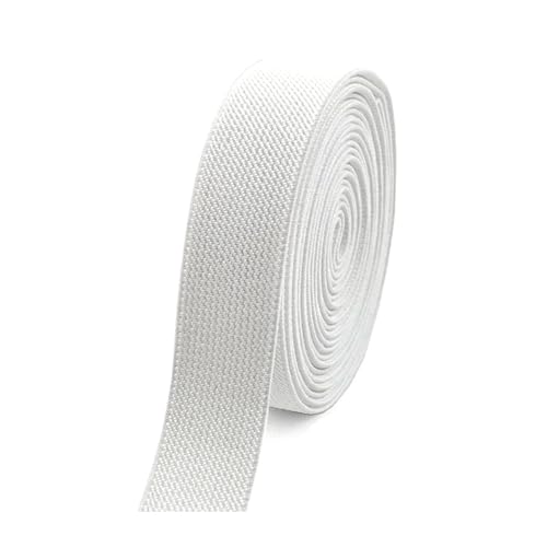 SYBNIKOLF Gummiband für Nähen, 5 Meter 10–50 mm for Hosen Taille Gummiband DIY Unterwäsche Kleidung Nähzubehör, rot, 20 mm(White,25mm) von SYBNIKOLF