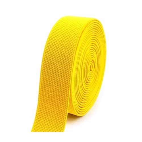SYBNIKOLF Gummiband für Nähen, 5 Meter 10–50 mm for Hosen Taille Gummiband DIY Unterwäsche Kleidung Nähzubehör, rot, 20 mm(Yellow,38mm) von SYBNIKOLF