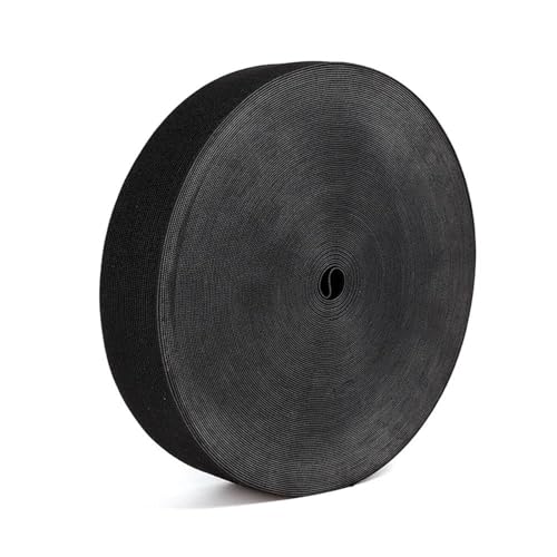 SYBNIKOLF Gummiband für Nähen, 5 Meter flach 10–50 mm schwarz/weiß Nylon Gummi for DIY Nähen Kleidung Hosen Taschen Zubehör, weiß, 50 mm(Black,12mm) von SYBNIKOLF