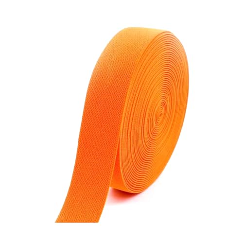 SYBNIKOLF Gummiband für Nähen, 6 Meter 10–50 mm buntes Nylon-verdicktes Gummiband for Kleidung, DIY-Nähzubehör, rot, 38 mm(Fluorescent Orange,38mm) von SYBNIKOLF