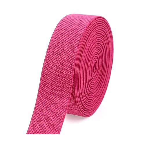 SYBNIKOLF Gummiband für Nähen, 6 Meter 10–50 mm buntes Nylon-verdicktes Gummiband for Kleidung, DIY-Nähzubehör, rot, 38 mm(Rose Red,50mm) von SYBNIKOLF