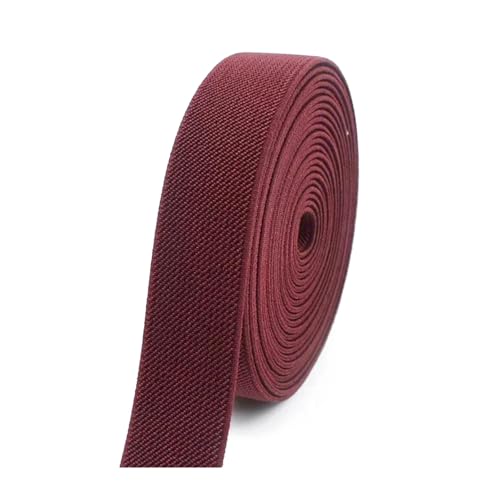 SYBNIKOLF Gummiband für Nähen, 6 Meter 10–50 mm buntes Nylon-verdicktes Gummiband for Kleidung, DIY-Nähzubehör, rot, 38 mm(Wine Red,38mm) von SYBNIKOLF