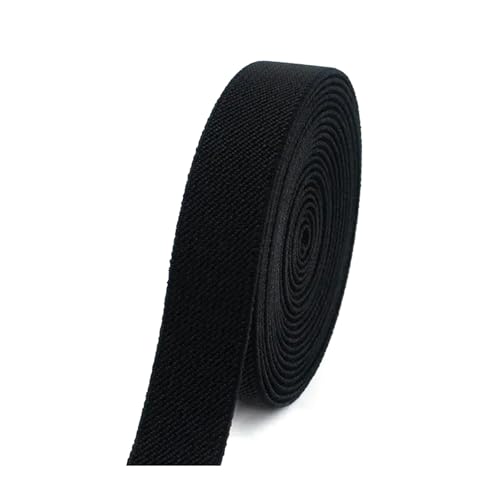SYBNIKOLF Gummiband für Nähen, Gummi-Stretch-Gurtband, 15 Meter Breite, 10 mm, Hosengummi, Taillengürtel, Unterwäsche, Nähzubehör, Rot, 10 mm(Black) von SYBNIKOLF