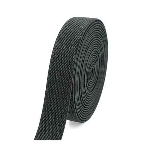 SYBNIKOLF Gummiband für Nähen, Gummi-Stretch-Gurtband, 15 Meter Breite, 10 mm, Hosengummi, Taillengürtel, Unterwäsche, Nähzubehör, Rot, 10 mm(Dark Gray) von SYBNIKOLF