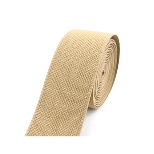 SYBNIKOLF Gummiband für Nähen, Gummi-Stretch-Gurtband, 15 Meter Breite, 10 mm, Hosengummi, Taillengürtel, Unterwäsche, Nähzubehör, Rot, 10 mm(Khaki) von SYBNIKOLF