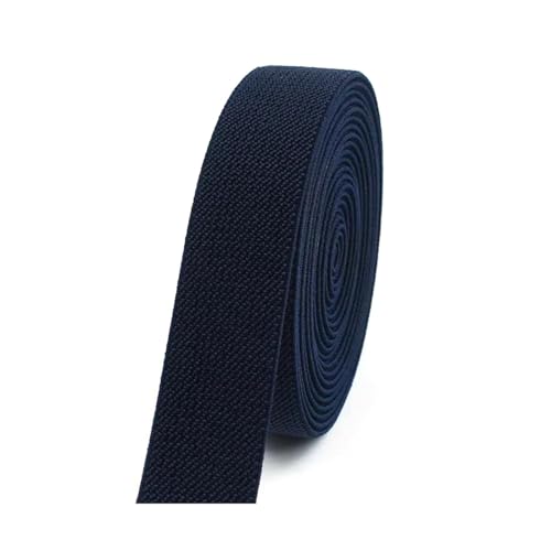 SYBNIKOLF Gummiband für Nähen, Gummi-Stretch-Gurtband, 15 Meter Breite, 10 mm, Hosengummi, Taillengürtel, Unterwäsche, Nähzubehör, Rot, 10 mm(Navy Blue) von SYBNIKOLF
