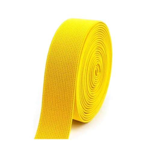 SYBNIKOLF Gummiband für Nähen, Gummi-Stretch-Gurtband, 15 Meter Breite, 10 mm, Hosengummi, Taillengürtel, Unterwäsche, Nähzubehör, Rot, 10 mm(Yellow) von SYBNIKOLF