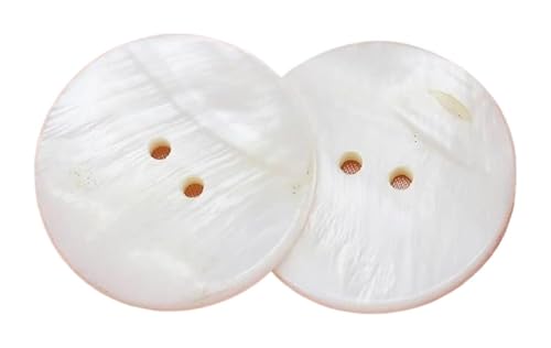 SYBNIKOLF Knöpfe, Harzknopf, 10 Stück natürliche Muschelknöpfe for Kleidung, Nähzubehör, Scrapbooking, DIY-Basteln, Muscheln weiß, 18 mm(Shells White,12mm) von SYBNIKOLF