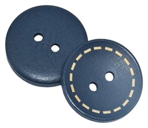 SYBNIKOLF Knöpfe, Harzknopf, Jeansfarbener Holzknopf for Nähen, Scrapbooking, for Jeans, handgefertigt, 2 Löcher, Mt52, Durchmesser 25 mm, 10 Stück(Diameter 25mm 10pcs) von SYBNIKOLF