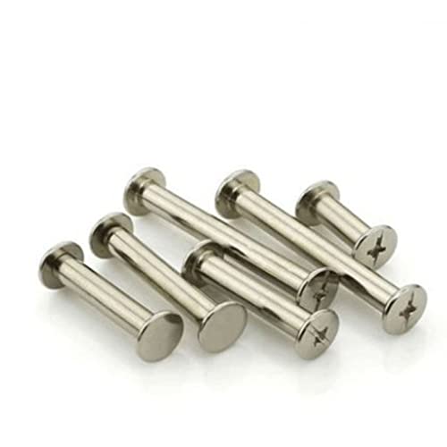 SYBNIKOLF Nieten, Chicago-Schrauben, 10 Sätze M5 * 4 mm bis 50 mm Metall-Bindeschrauben Nägel Bolzen Nieten for Fotoalbum Schwarz Nickel Messing(M5X18) von SYBNIKOLF