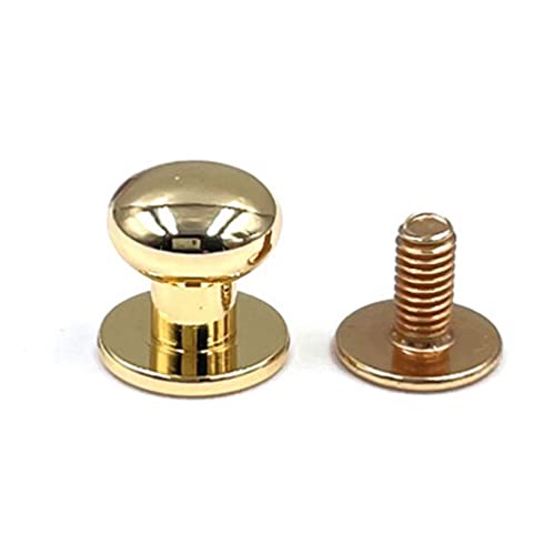 SYBNIKOLF Nieten, Chicago-Schrauben, 10 Sets Metall Legierung Knopf Schraube Nieten Studs DIY Handwerk Leder Gürtel Armband(Gold,12mm) von SYBNIKOLF