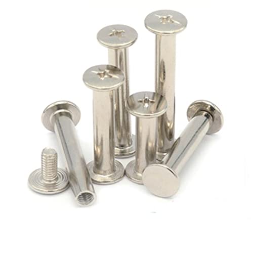 SYBNIKOLF Nieten, Chicago-Schrauben, 100 Stücke M5 * 4mm bis 50mm Nickel Plissee Metall Bindung Schrauben Nägel Bolzen Nieten(M5X15) von SYBNIKOLF