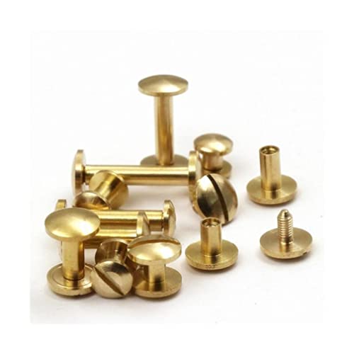 SYBNIKOLF Nieten, Chicago-Schrauben, 20 stücke Solide Arc Messing Schraube Nieten Gepäck Leder Zubehör Schraube(6mm Length) von SYBNIKOLF