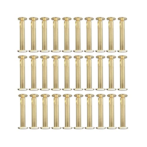 SYBNIKOLF Nieten, Chicago-Schrauben, 30 stücke Lange M5 Goldene Bindung Schrauben Tasche Gürtel Sammelalbum Post Nagel Rivet Studs Snap(M5 x 65mm) von SYBNIKOLF