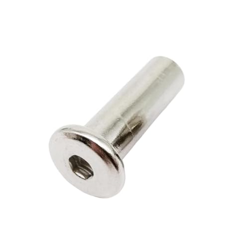 SYBNIKOLF Nieten, Chicago-Schrauben, 304 Edelstahl große Flache Sechskant-Innensechskant-Möbelnietverbinder, 1–5 Stück(1pc M8x20mm) von SYBNIKOLF