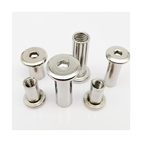 SYBNIKOLF Nieten, Chicago-Schrauben, 304 Edelstahl große Flache Sechskant-Innensechskant-Möbelnietverbinder, 1–5 Stück(5pcs M6x15mm) von SYBNIKOLF