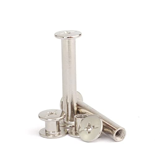 SYBNIKOLF Nieten, Chicago-Schrauben, M5x5-150mm Goldene Silber Leder Tasche Gürtel Sammelalbum Album Bindung Schraube Schraube Nagel Niet(Silver1,10pcs 5x35mm) von SYBNIKOLF