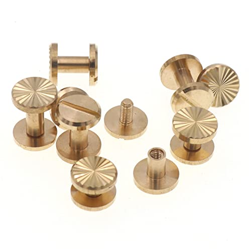 SYBNIKOLF Nieten, Nieten für Metall, 10 stücke Messing Gürtel Schraube Gepäck Leder Metall Handwerk Solide Schraube Nagel Niet 4mm-8mm(5mm) von SYBNIKOLF