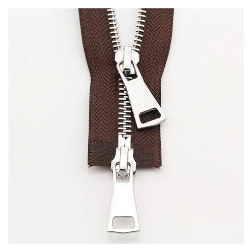 SYBNIKOLF Reißverschlüsse, 70/90 cm, Doppelschieber, Zwei-Wege-Reißverschluss, Metallreißverschlüsse for Jacken, Nähen, Bekleidungszubehör, handgefertigte Lieferungen(Coffee,90cm) von SYBNIKOLF