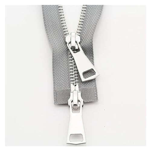 SYBNIKOLF Reißverschlüsse, 70/90 cm, Doppelschieber, Zwei-Wege-Reißverschluss, Metallreißverschlüsse for Jacken, Nähen, Bekleidungszubehör, handgefertigte Lieferungen(Gray,90cm) von SYBNIKOLF