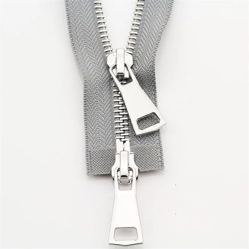 SYBNIKOLF Reißverschlüsse 70/90 cm Jacke Metallreißverschluss Doppelschieber Zwei-Wege-Reißverschluss DIY Kleidung Kleidungsstück Reißverschluss Ersatz handgefertigte Lieferungen(Gray,70 cm) von SYBNIKOLF