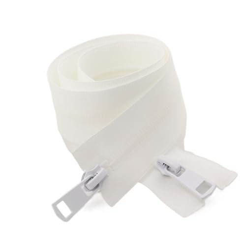 SYBNIKOLF Reißverschlüsse Reißverschluss Doppelschieber DIY Nähen Jacke Taschen Reißverschluss Reparatur Zubehör 60/70/75/80/90/100/120/50 cm(White,80CM) von SYBNIKOLF