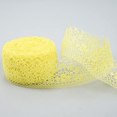 SYBNIKOLF Vintage Spitzenband, dekoratives Spitzenband, Vintage-Spitzenbesatz, Spitzenband, dekoratives Spitzenband(Yellow) von SYBNIKOLF