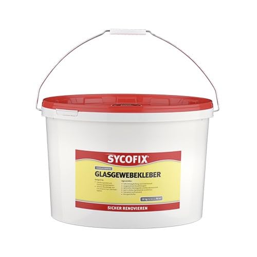 SYCOFIX Glasgewebekleber, Spezialkleber für Sanier-, Renovier- und Malervlies, Glasgewebe, Raufasertapeten mit Vliesrücken, gebrauchsfertig, 18 kg für ca. 90 m², Fertigkleber, transparent SYCOFIX Glasgewebekleber, Spezialkleber für Sanier-, Renovier- und Malervlies, Glasgewebe, Raufasertapeten mit Vliesrücken, gebrauchsfertig, 18 kg für ca. 90 m², Fertigkleber, transparent von SYCOFIX
