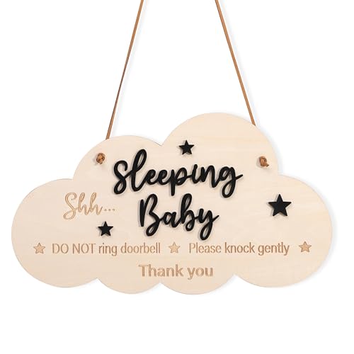 Shhh Baby Schlafschild für Haustür - Do Not Ring Türklingel Plakette mit Seil No Knocking Türschild Home & Office Dekorationen Baby Sleeping Türschild Shhh Baby Schlafschild für Haustür - Do Not Ring Türklingel Plakette mit Seil No Knocking Türschild Home & Office Dekorationen Baby Sleeping Türschild von SYESQL