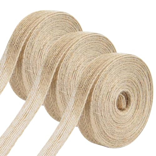 SYEYCW 3 Rollen 2CM Juteband, 30M Sackleinen Band, Burlap Band Vintage Jute Band Deko, Dekoband Juteband, für DIY Handwerk, Geschenkverpackung, Weihnachten, Deko Hochzeit Party SYEYCW 3 Rollen 2CM Juteband, 30M Sackleinen Band, Burlap Band Vintage Jute Band Deko, Dekoband Juteband, für DIY Handwerk, Geschenkverpackung, Weihnachten, Deko Hochzeit Party von SYEYCW