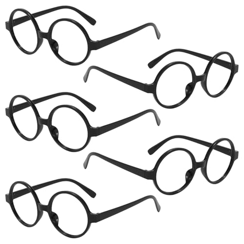SYEYCW 5 Stück Retro Runde Brillen, Brillenrahmen Ohne Linsen, Brillenrahmen aus Kunststoff, für Erwachsene und Kinder, für Karneval, Mottoparty, Verkleidung, Accessoire, für Erwachsene and Kinder SYEYCW 5 Stück Retro Runde Brillen, Brillenrahmen Ohne Linsen, Brillenrahmen aus Kunststoff, für Erwachsene und Kinder, für Karneval, Mottoparty, Verkleidung, Accessoire, für Erwachsene and Kinder von SYEYCW