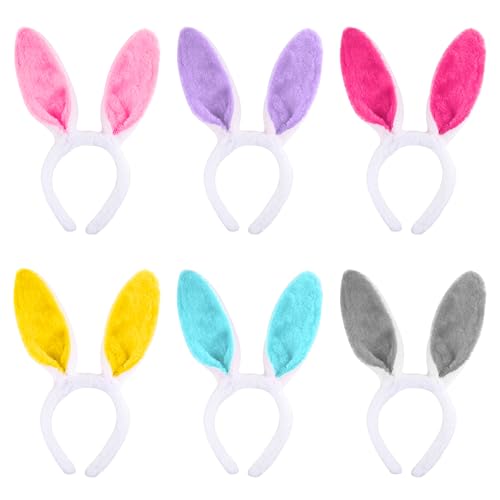 SYEYCW 6 Stück Hasenohren Haarreif, Easter Bunny Ears, Plüsch Kaninchen Ohren Stirnband, Hase Ohren Haarbänder für Erwachsene und Kinder, Plüsch Stirnbänder für Karneval, Ostern Party, Kostüm Cosplay SYEYCW 6 Stück Hasenohren Haarreif, Easter Bunny Ears, Plüsch Kaninchen Ohren Stirnband, Hase Ohren Haarbänder für Erwachsene und Kinder, Plüsch Stirnbänder für Karneval, Ostern Party, Kostüm Cosplay von SYEYCW