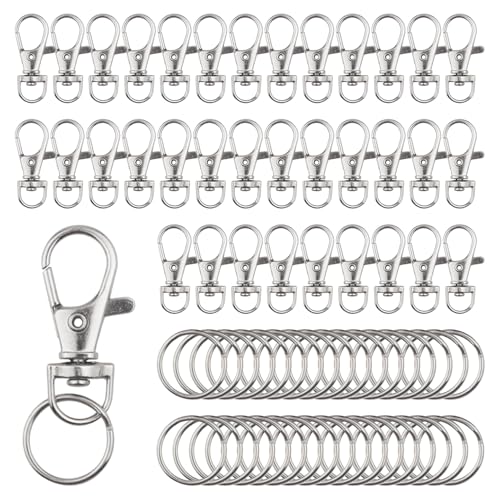 SYEYCW 70 Stück Karabiner Schlüsselanhänger, 35 Schlüsselring Klein + 35 Karabinerhaken mit Drehgelenk, Abnehmbare Metallringe, Schlüsselanhänger Drehverschlüsse, für Schlüsselanhänger, DIY, Basteln SYEYCW 70 Stück Karabiner Schlüsselanhänger, 35 Schlüsselring Klein + 35 Karabinerhaken mit Drehgelenk, Abnehmbare Metallringe, Schlüsselanhänger Drehverschlüsse, für Schlüsselanhänger, DIY, Basteln von SYEYCW