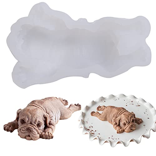 SYFUNLV Hund Silikonform, Antihaft-Form, 14 * 8cm Epoxidharz, Niedlicher Hund DIY Fondant Mousse Dekoration, für Handarbeit Backen Modellierung, Kuchendekoration von SYFUNLV