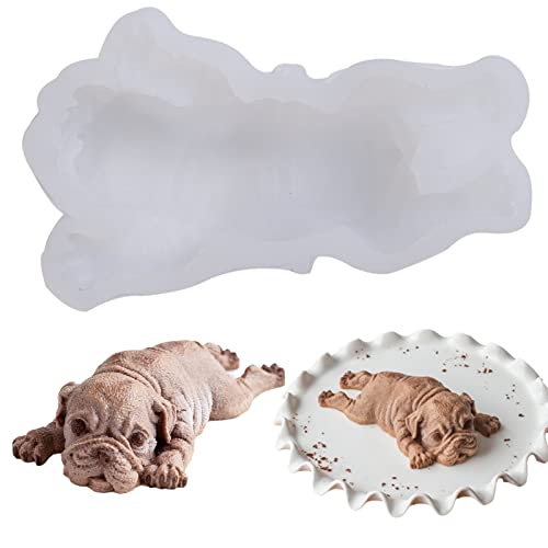 SYFUNLV Hund Silikonform,Antihaft-formen,14 * 8cm Epoxidharz Silikonform,Niedlichen Hund Silikonform DIY Fondant Mousse Dekoration,für Handarbeit Backen Modellierung,Kuchendekoration von SYFUNLV